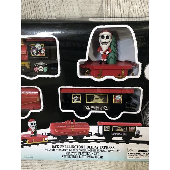 Jack Skellington Holiday Christmas Train Set, Battery Powered New In Box 12 Pc - Picture 4 of 7
